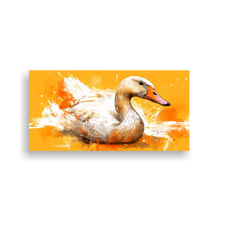 GENERICO - Cuadro Tela Geese Orange Gold Arte Neo Pop 80x40 Cm