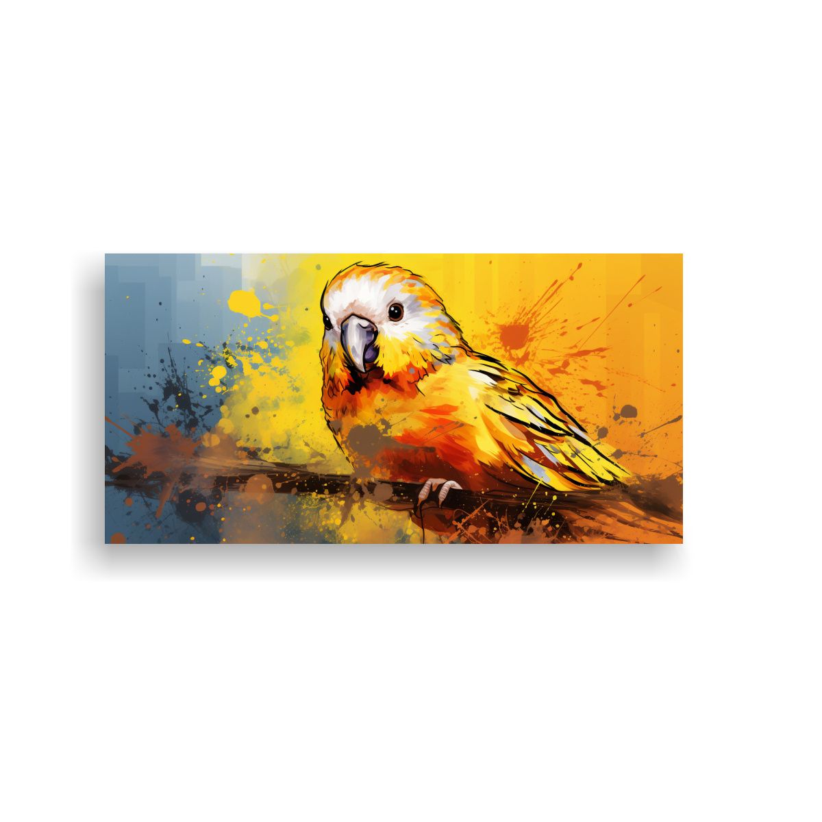 GENERICO - Pinturas Decorativas De Un Periquito En Colores 80x40 Cm