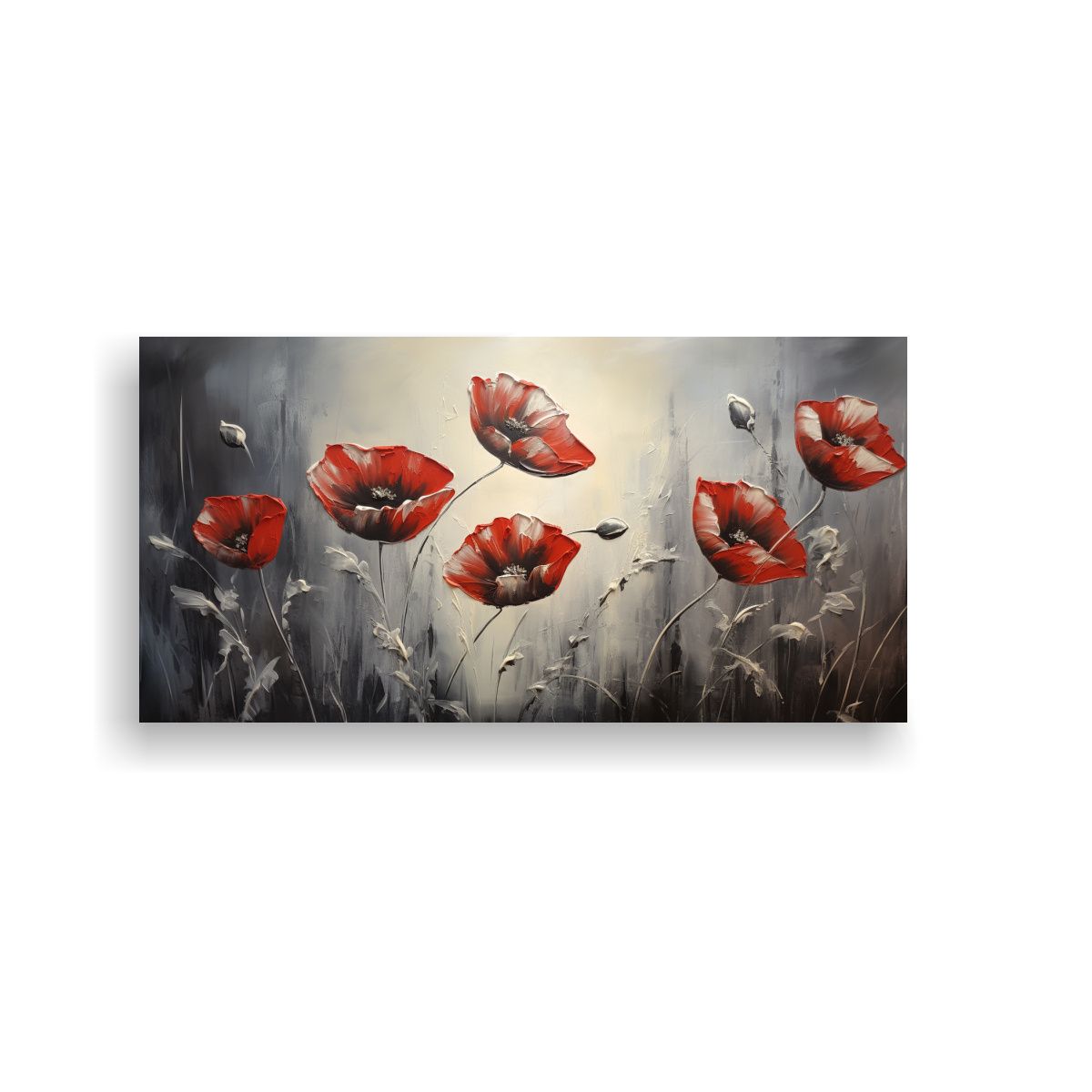 GENERICO - Lienzo Impreso De Amapolas Negras En Estilo 60x30 Cm