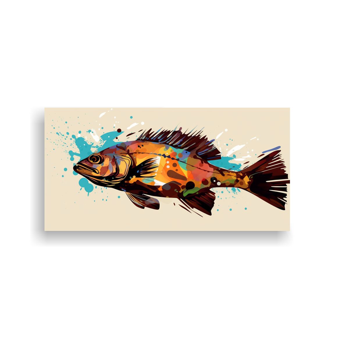 GENERICO - Cuadro Arte De Pared Pez De Agua Salada En 80x40 Cm