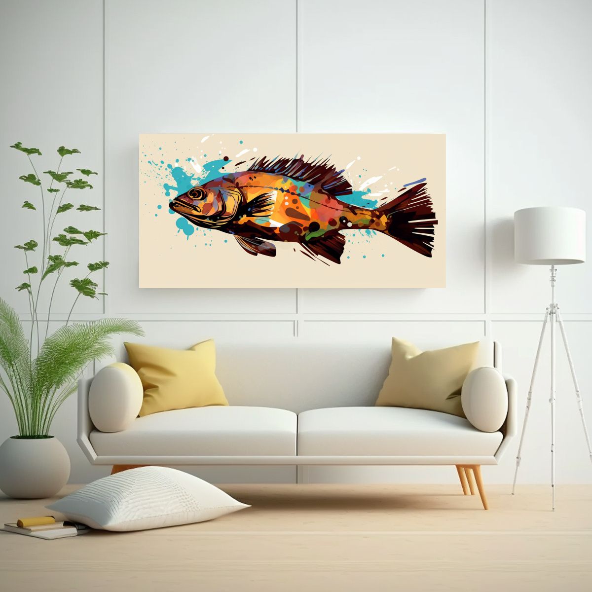 GENERICO - Cuadro Arte De Pared Pez De Agua Salada En 80x40 Cm