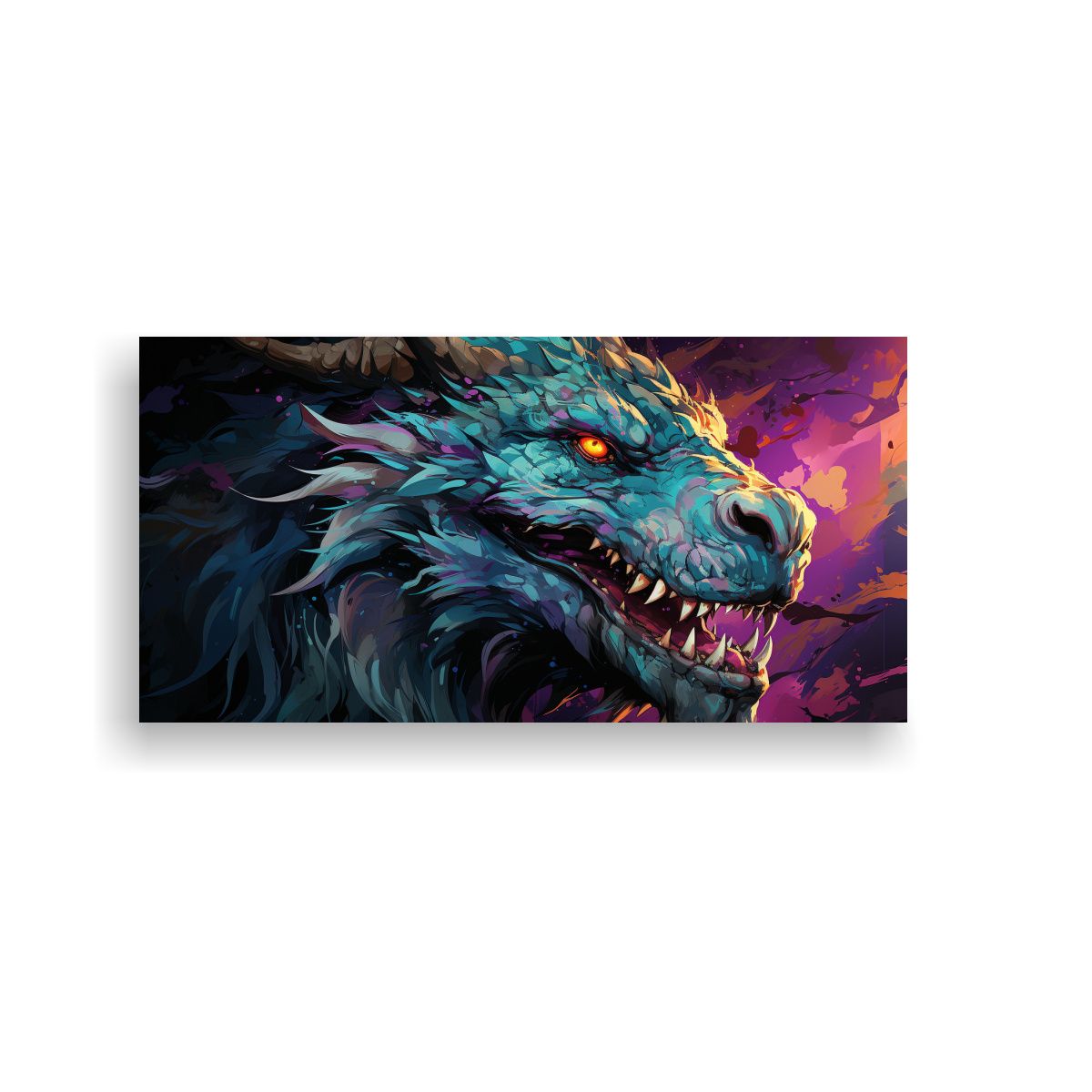 GENERICO - Cuadro De Detalles Intrincados De Un Dragón En 100x50 Cm