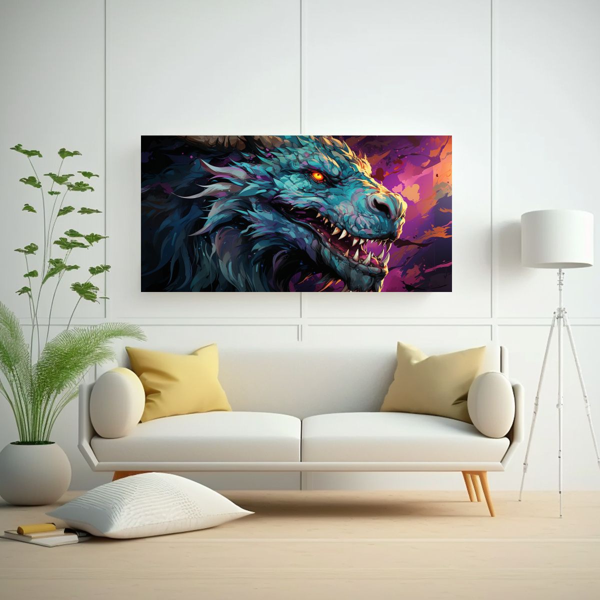 GENERICO - Cuadro De Detalles Intrincados De Un Dragón En 100x50 Cm