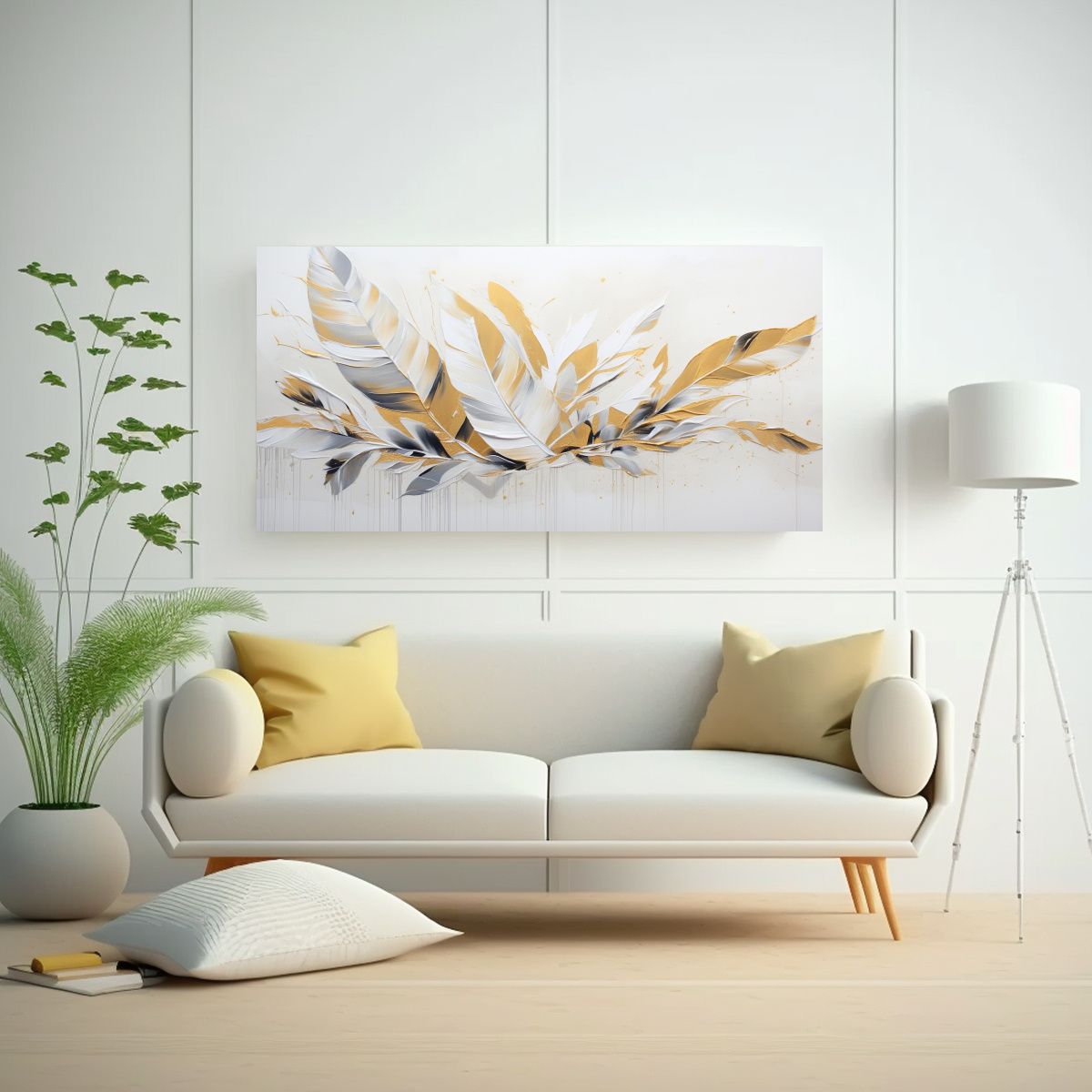 GENERICO - Pinturas Decorativas En Hojas De Plátano Blanco 60x30 Cm