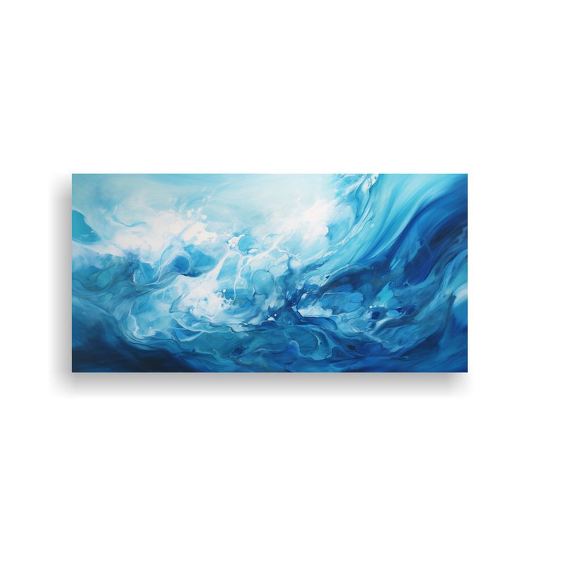 GENERICO - Cuadro Abstracto Oceánico Sumérgete En 80x40 Cm