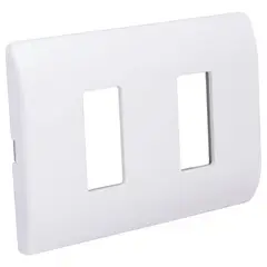 SCHNEIDER ELECTRIC - Placa 2 Puestos Blanco c/soporte Schneider Genesis Pack 4 Un
