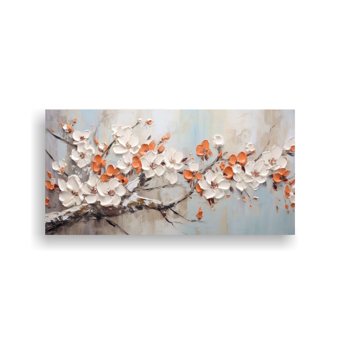 GENERICO - Cuadro En Bastidor Con Movimiento Mural De Flores 100x50 Cm
