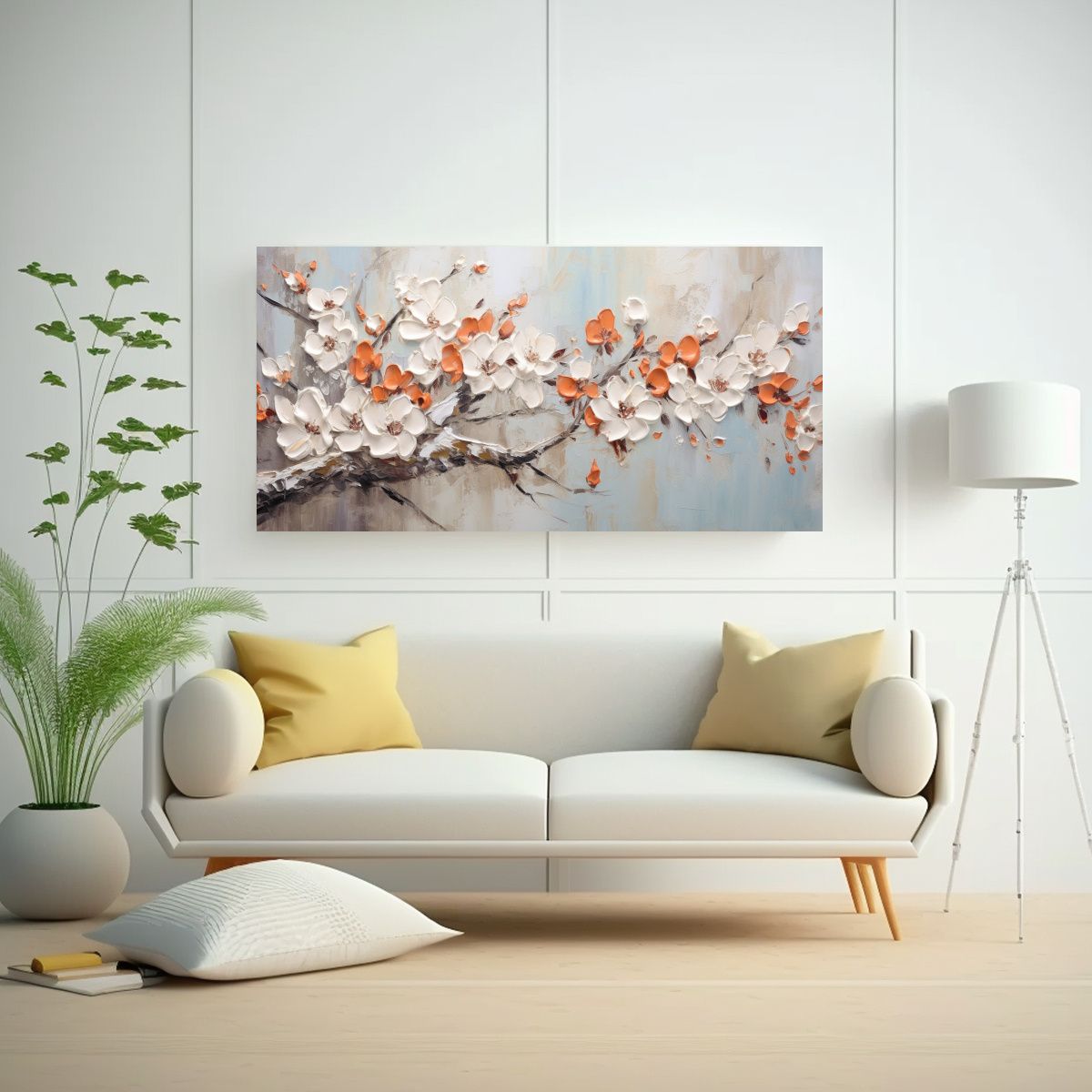 GENERICO - Cuadro En Bastidor Con Movimiento Mural De Flores 100x50 Cm
