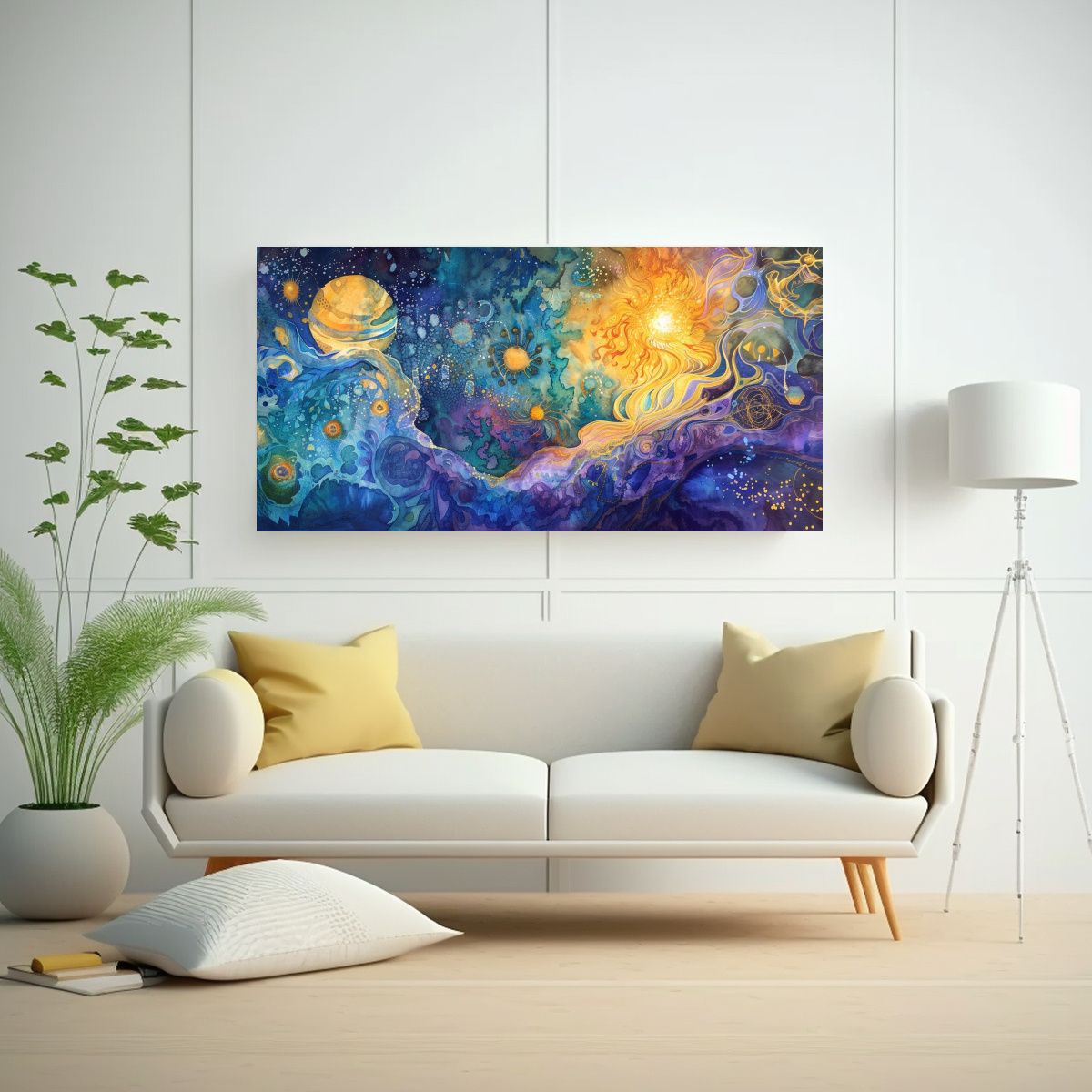 GENERICO - Pinturas Decorativas Con Temática Cósmica En 60x30 Cm