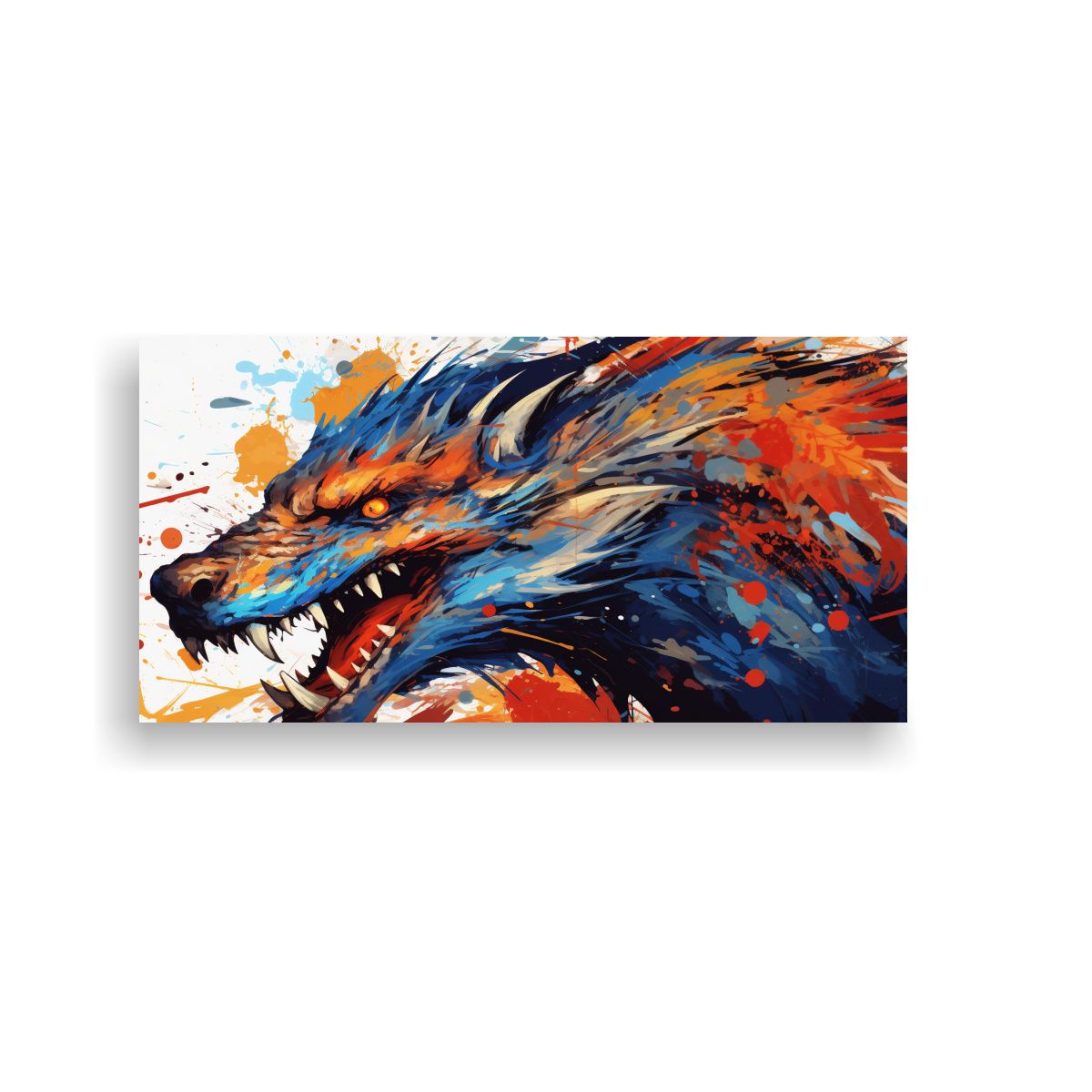 GENERICO - Pintura De Lienzo Moderno Callejero Dragón En 60x30 Cm