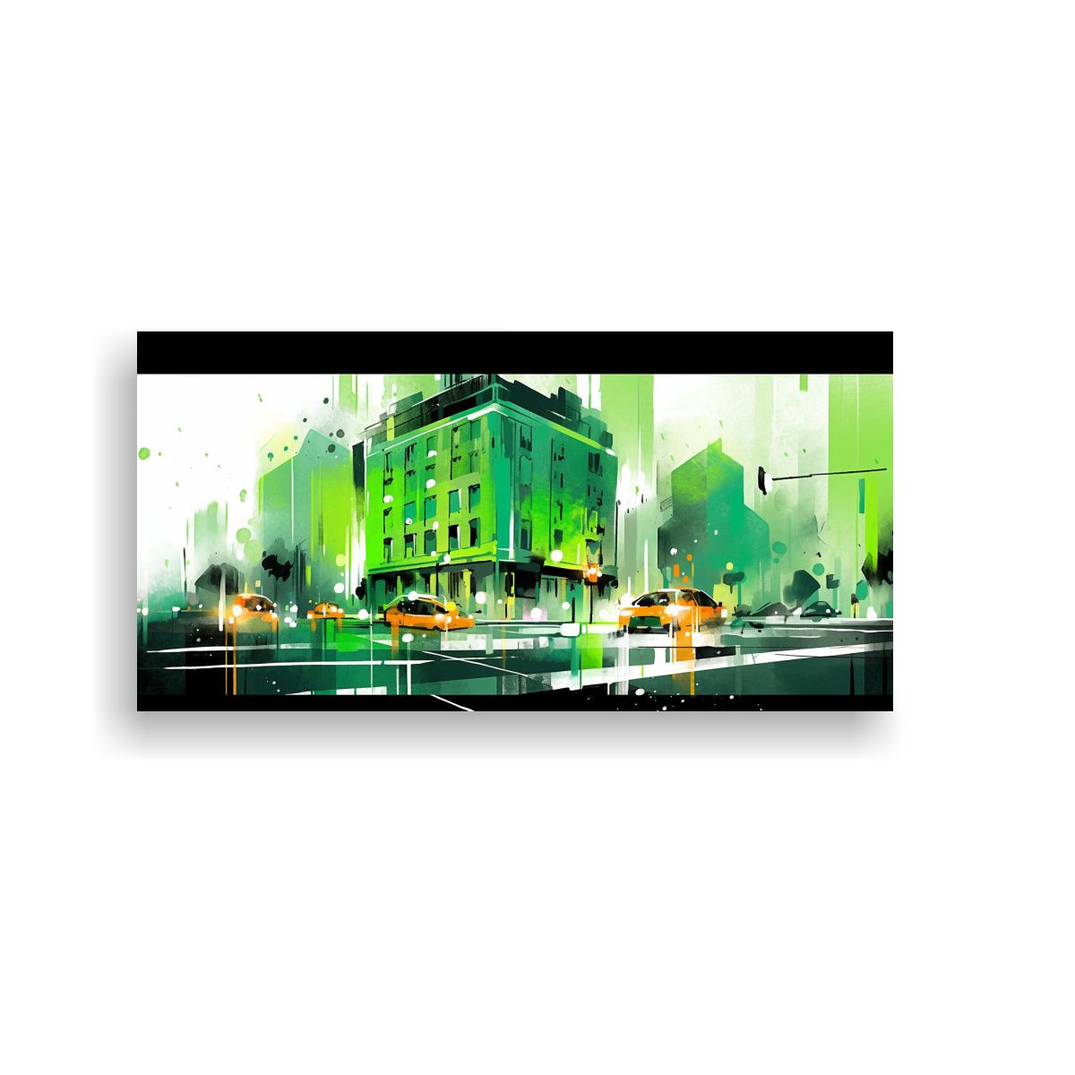 GENERICO - Pinturas Acuarelas Verdes De Arte Expresión 100x50 Cm