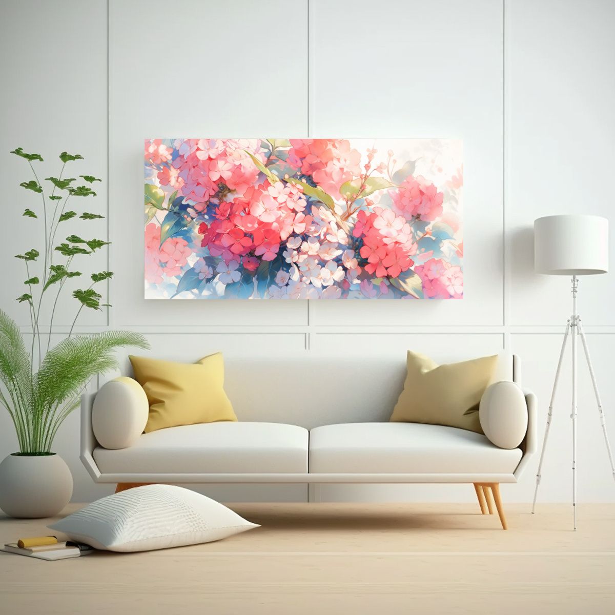 GENERICO - Tela En Bastidor Tema Alegre A Geranio Arcoiris 80x40 Cm