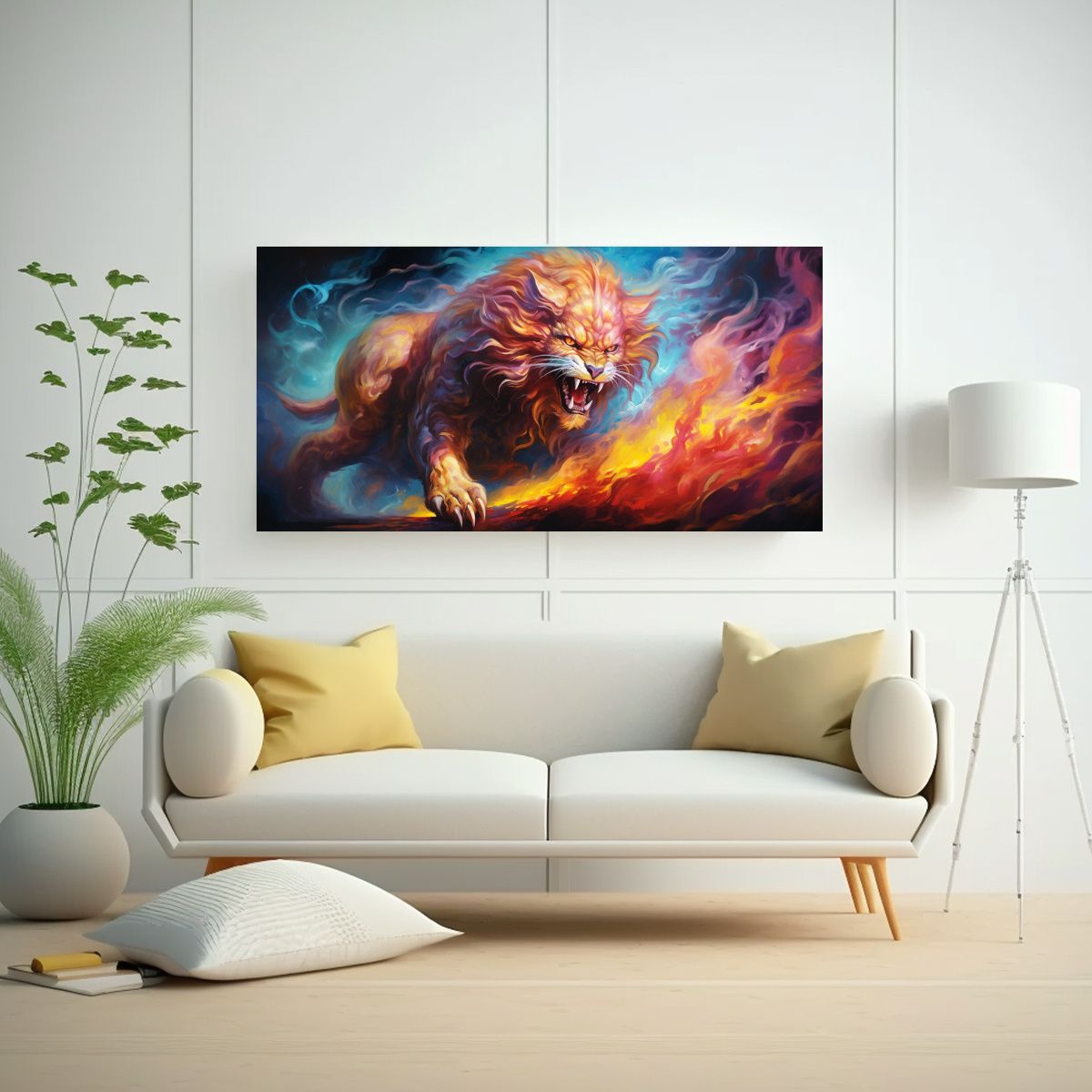 GENERICO - Pintura Al Estilo óleo Colorida Estilo Chimera 80x40 Cm