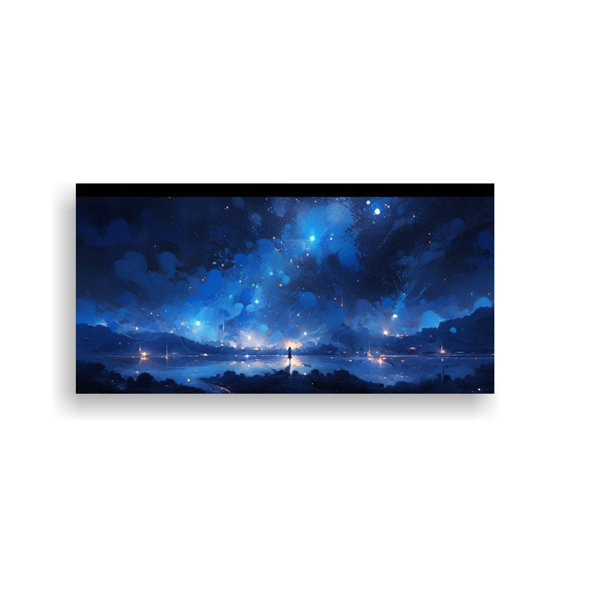 GENERICO - Pintura Abstracta Del Cielo Nocturno Con Colores 60x30 Cm