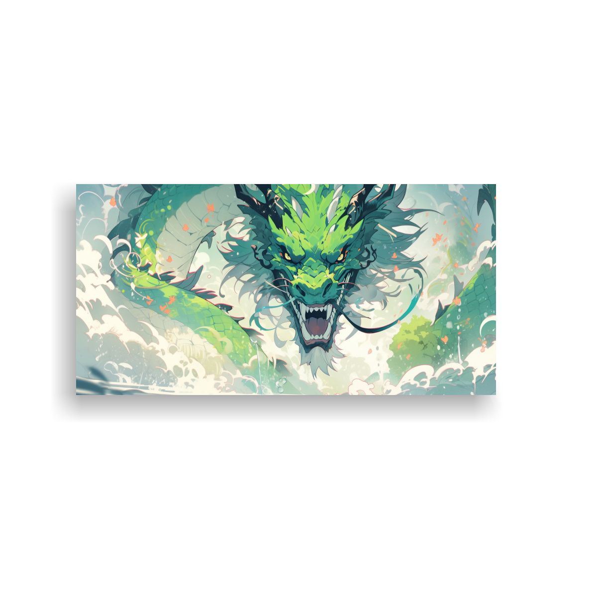 GENERICO - Cuadro Moderno Naturaleza Viva Dragón En Tonos 100x50 Cm