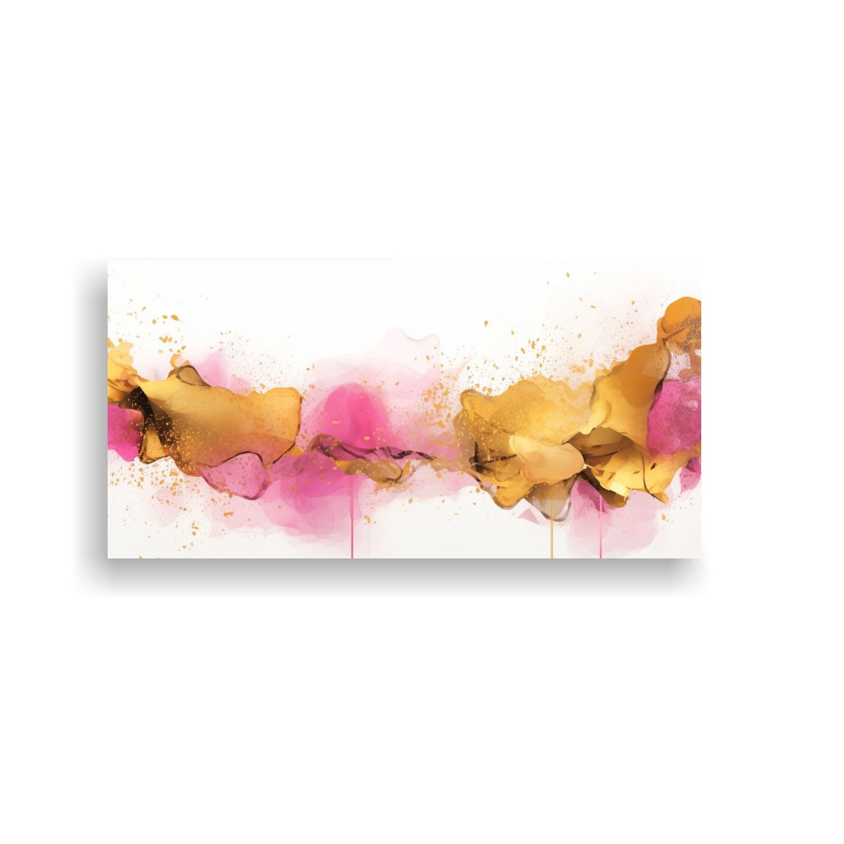 GENERICO - Pinturas Decorativas Abstractas Rosa Y Dorado Con 80x40 Cm