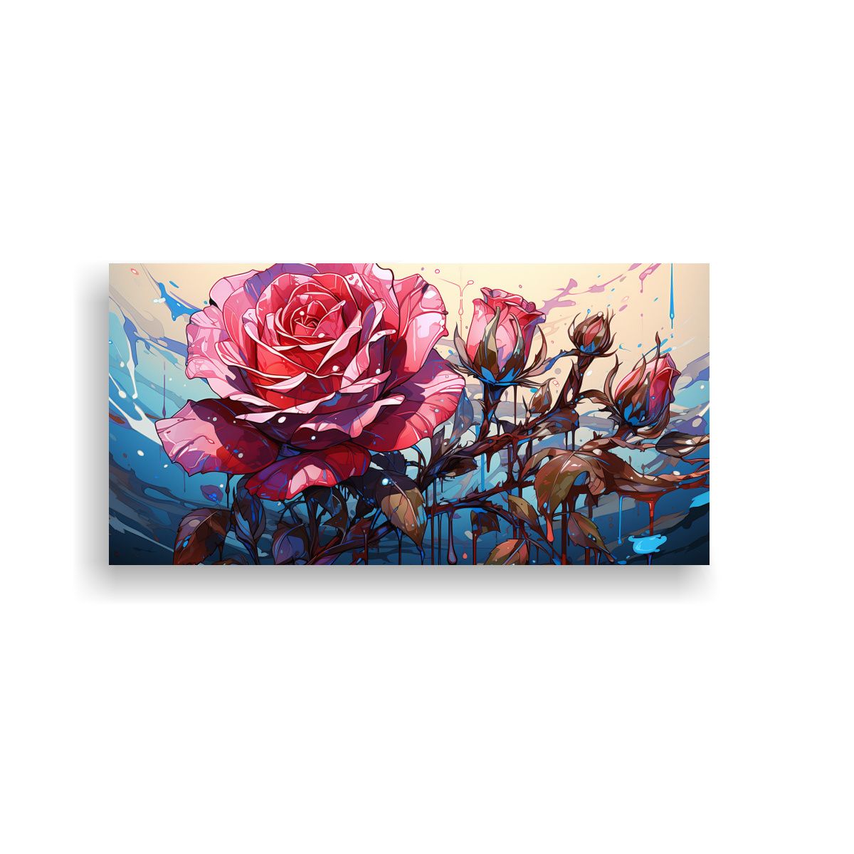 GENERICO - Pintura Lienzo Moderna Con Gama De Colores Y 80x40 Cm