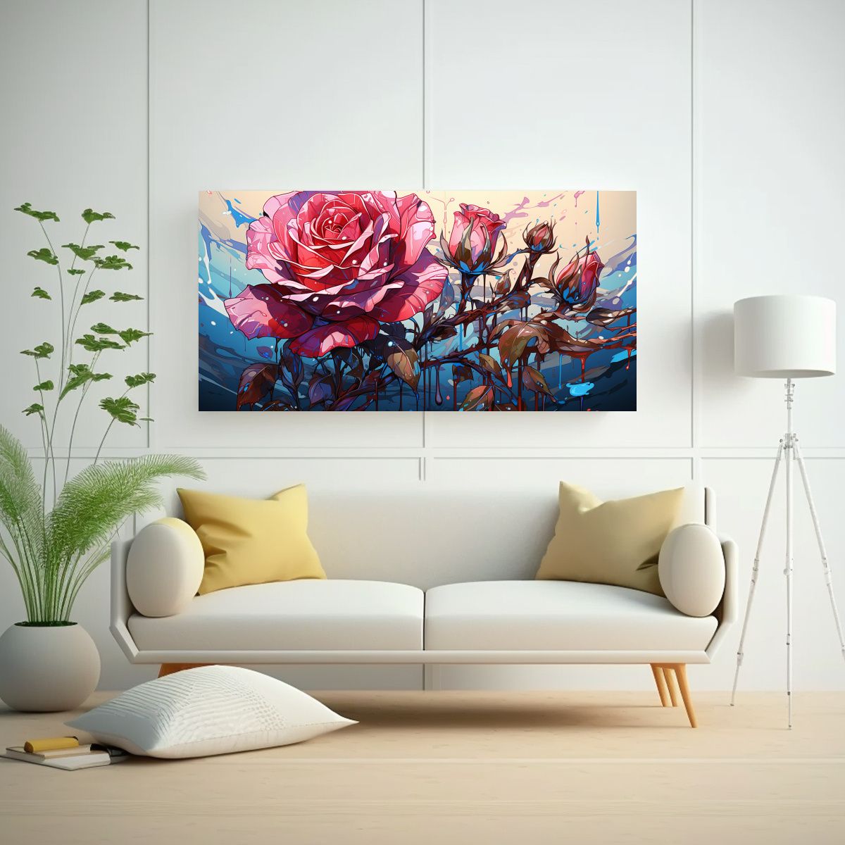 GENERICO - Pintura Lienzo Moderna Con Gama De Colores Y 80x40 Cm