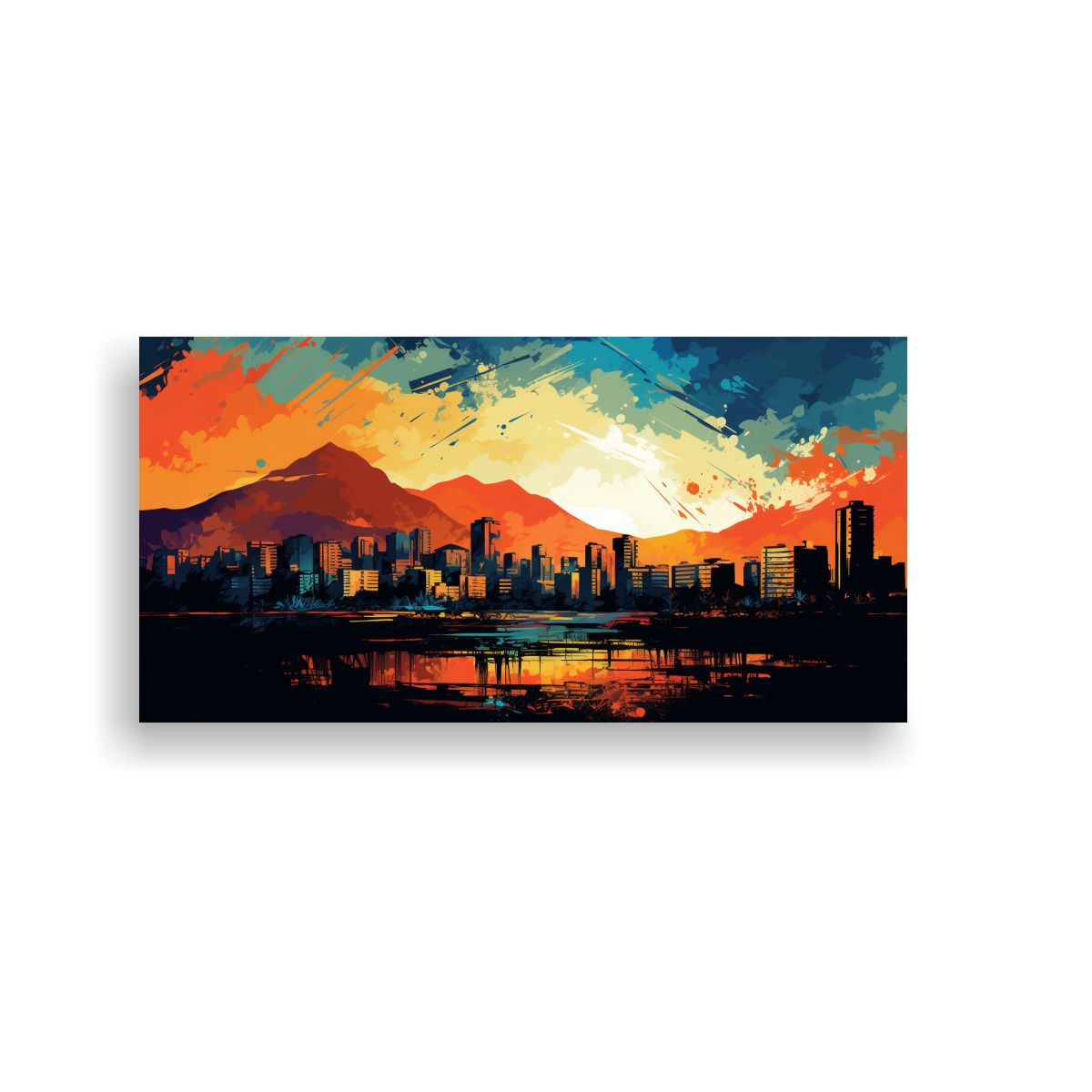 GENERICO - Cuadro Decorativo Estilo Galería En Santiago De 100x50 Cm