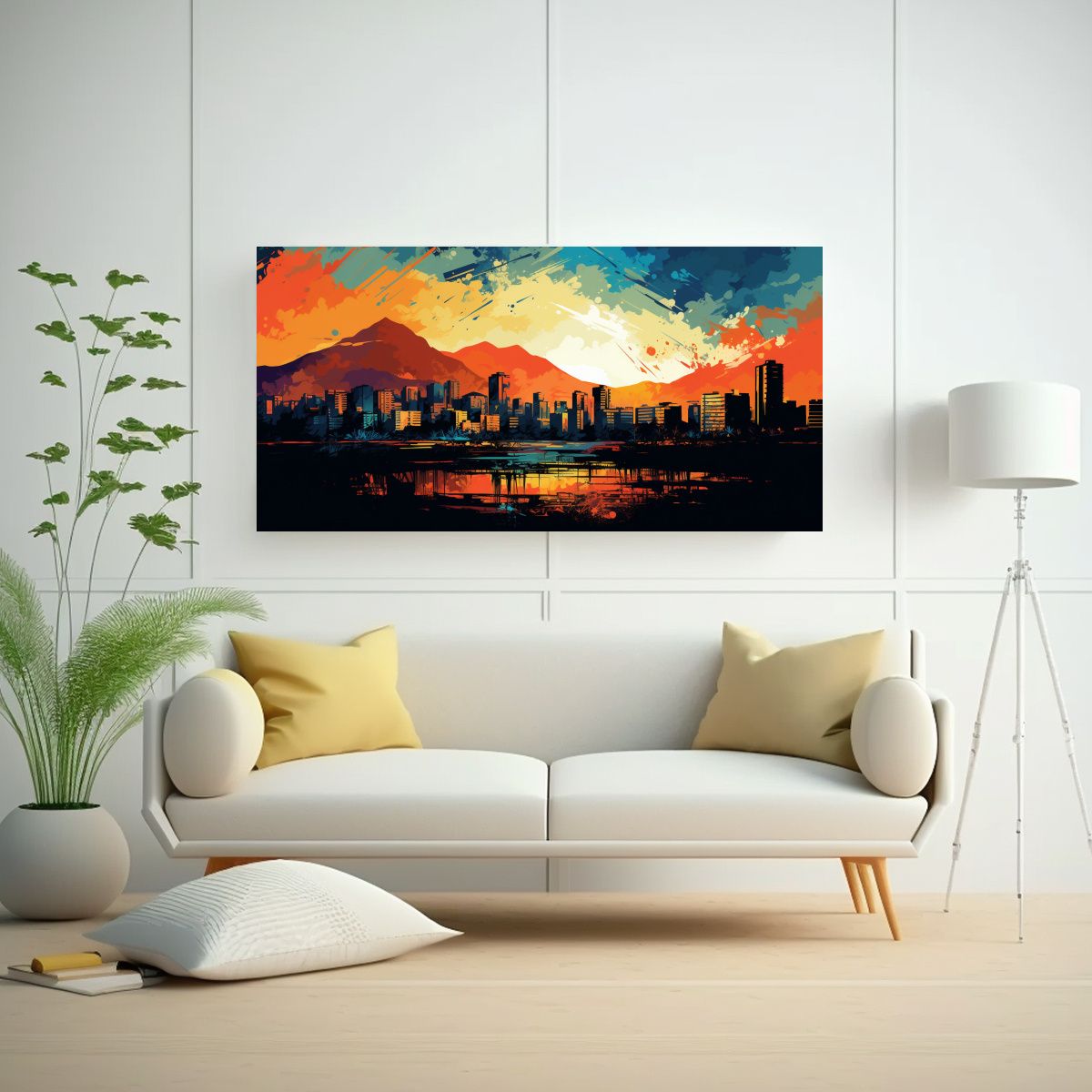 GENERICO - Cuadro Decorativo Estilo Galería En Santiago De 100x50 Cm