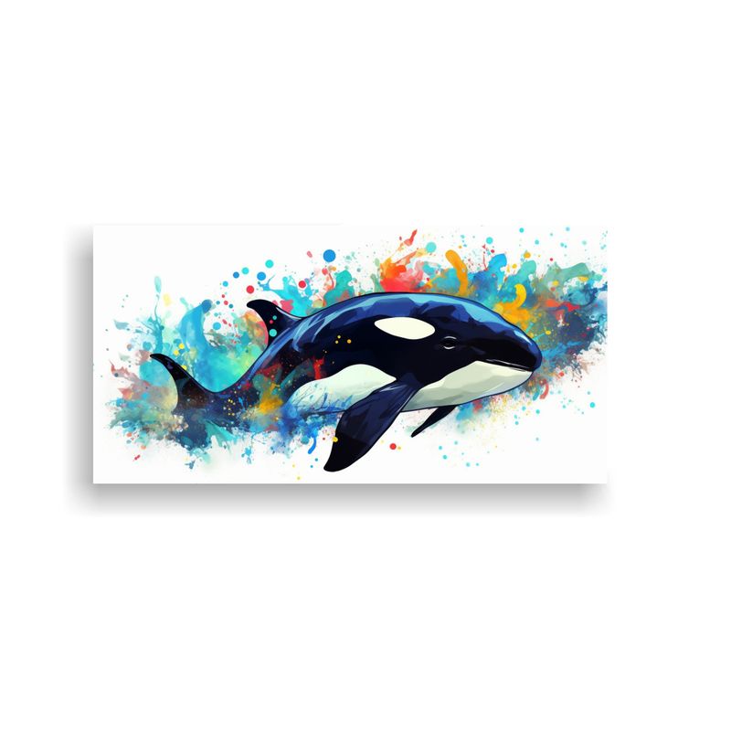 GENERICO - Obra De Arte De Pared Orca En Colores Ébano Y 100x50 Cm