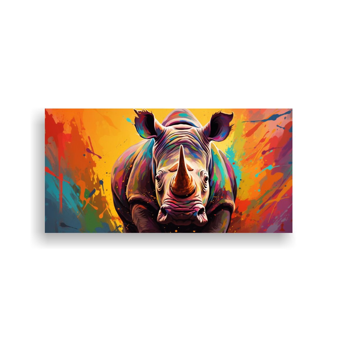 GENERICO - Cuadro Vanguardia Textura A Rhinoceros Arcoíris 100x50 Cm