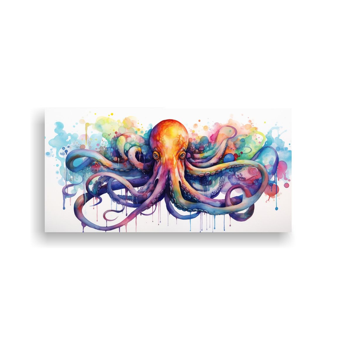 GENERICO - Cuadro Inspirador Calamares Acuarela Colorida 80x40 Cm