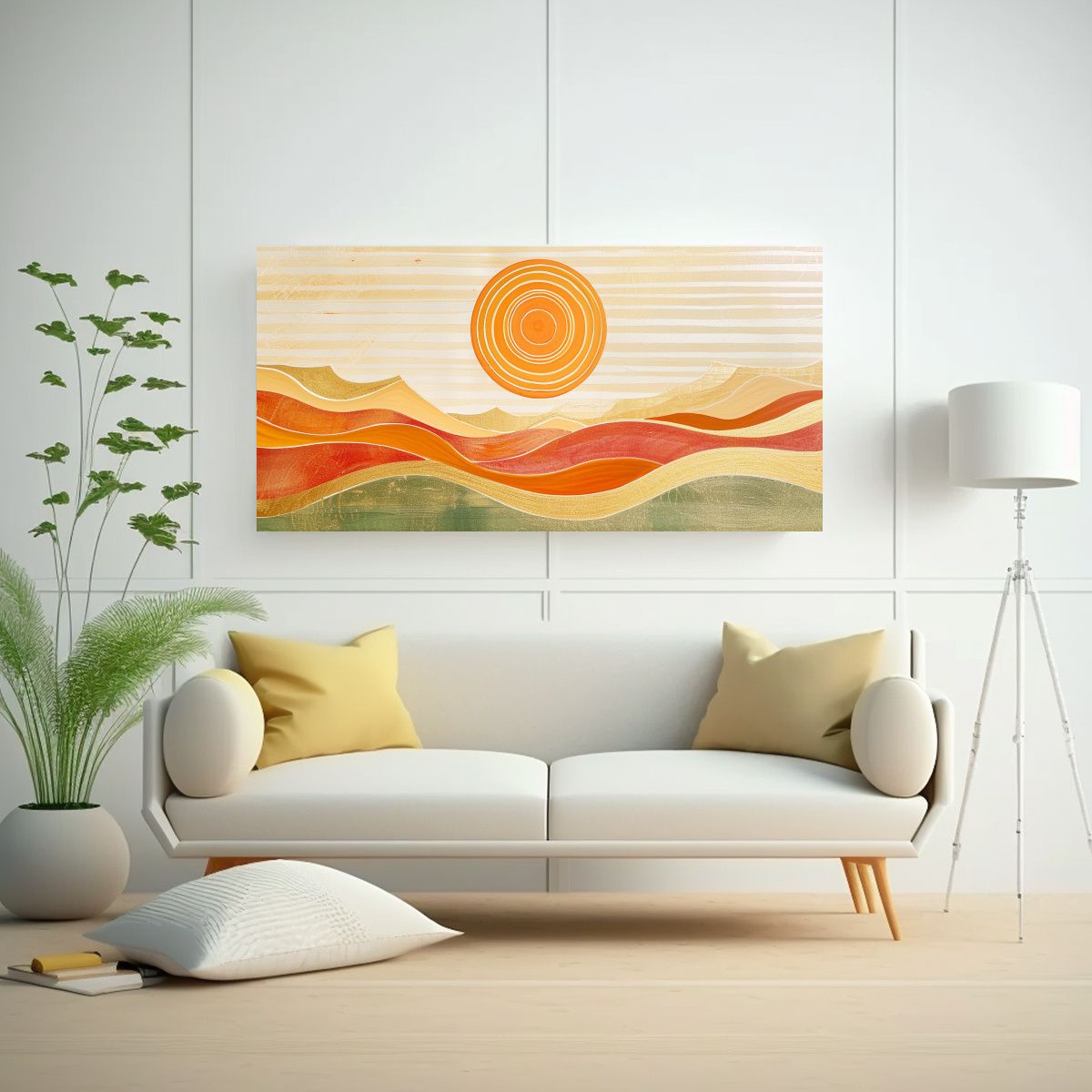 GENERICO - Cuadro Decorativo Escena Heliocéntrica Con Rayas 100x50 Cm