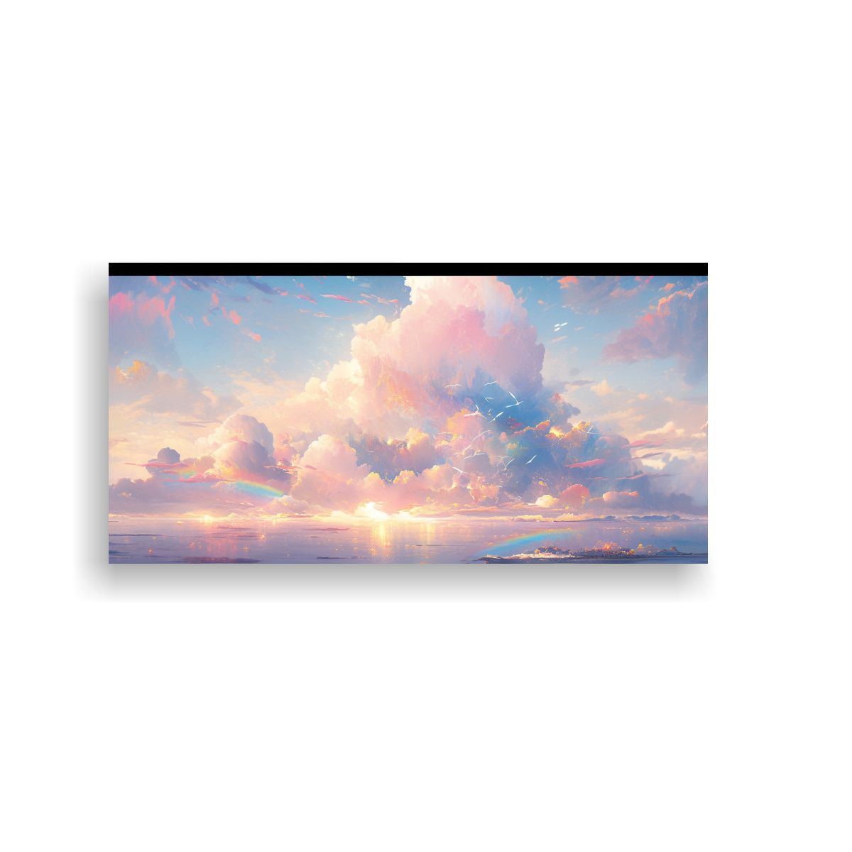 GENERICO - Cuadro Abstracto Moderno Visión De Cielo Y Mar 100x50 Cm