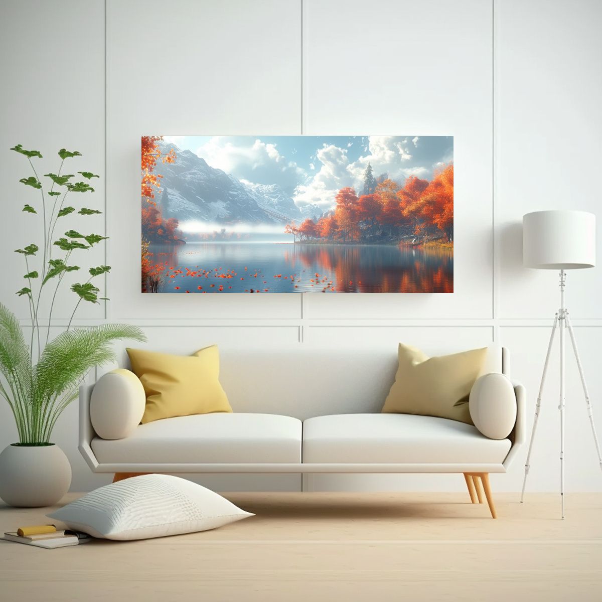 GENERICO - Cuadro Paisaje Imaginativo En Bastidor Con 60x30 Cm