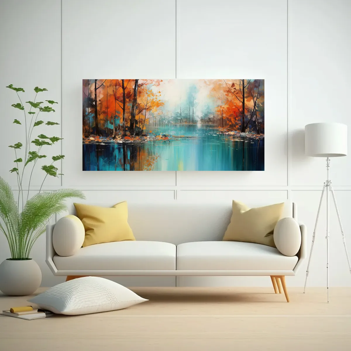 GENERICO - Pintura Decorativa De Un Bosque Sereno En Un 100x50 Cm