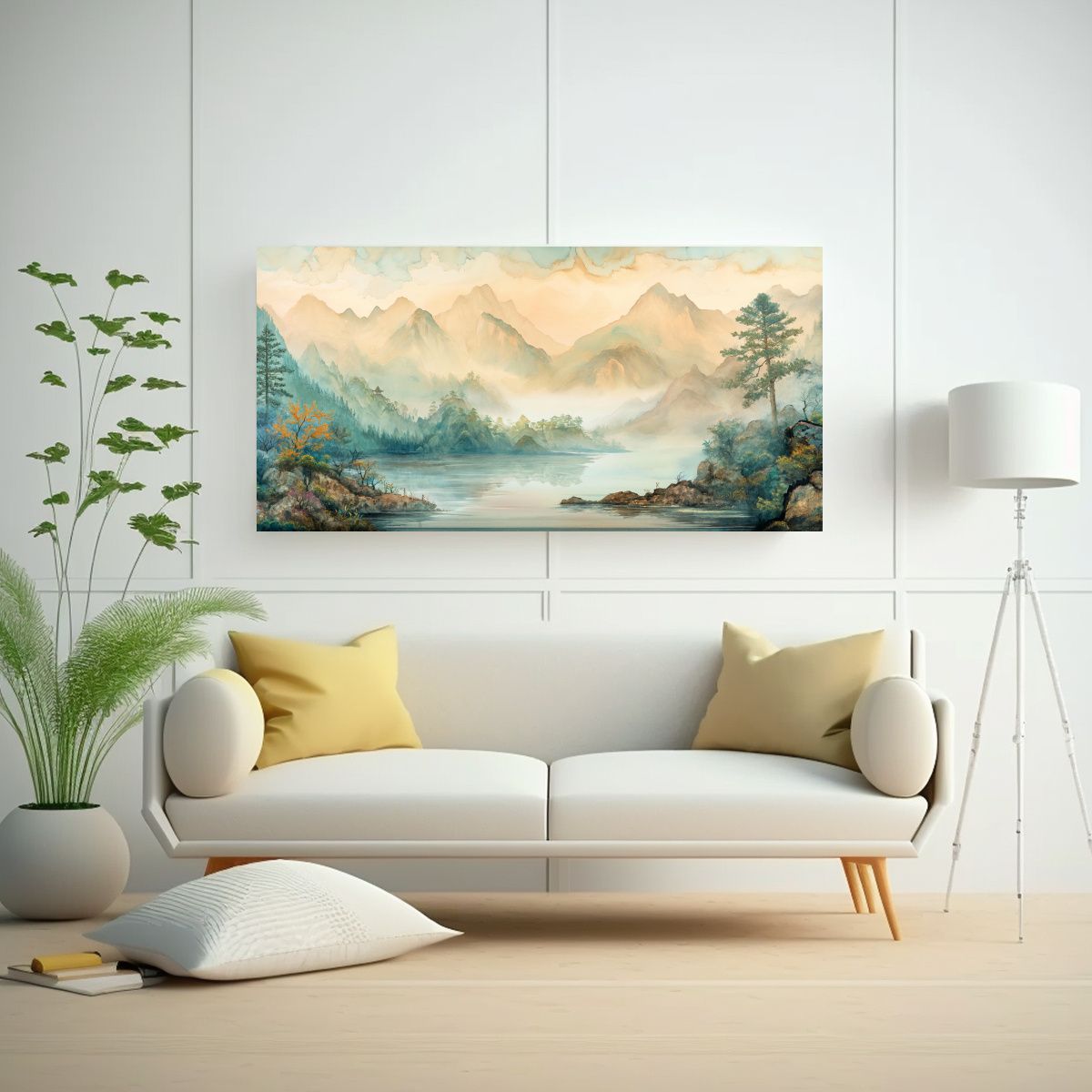 GENERICO - Pinturas Murales Originales De Paisajes Chinos 80x40 Cm