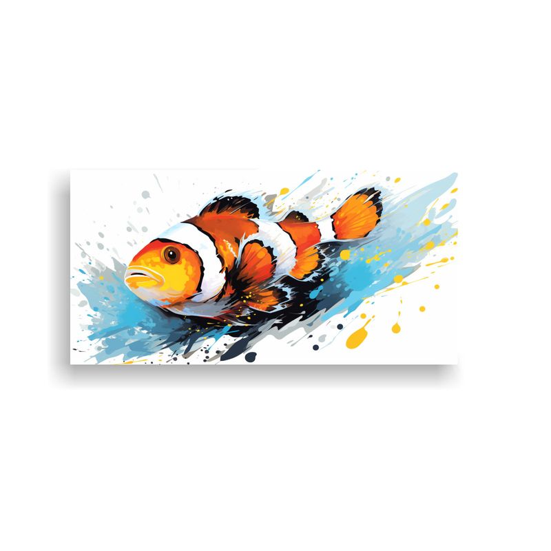 GENERICO - Cuadro Abstracto Armonía Cromática Pez Payaso 80x40 Cm