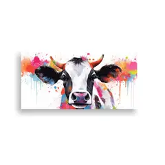GENERICO - Cuadro De Una Vaca Jersey En Colores Blanco Y 80x40 Cm