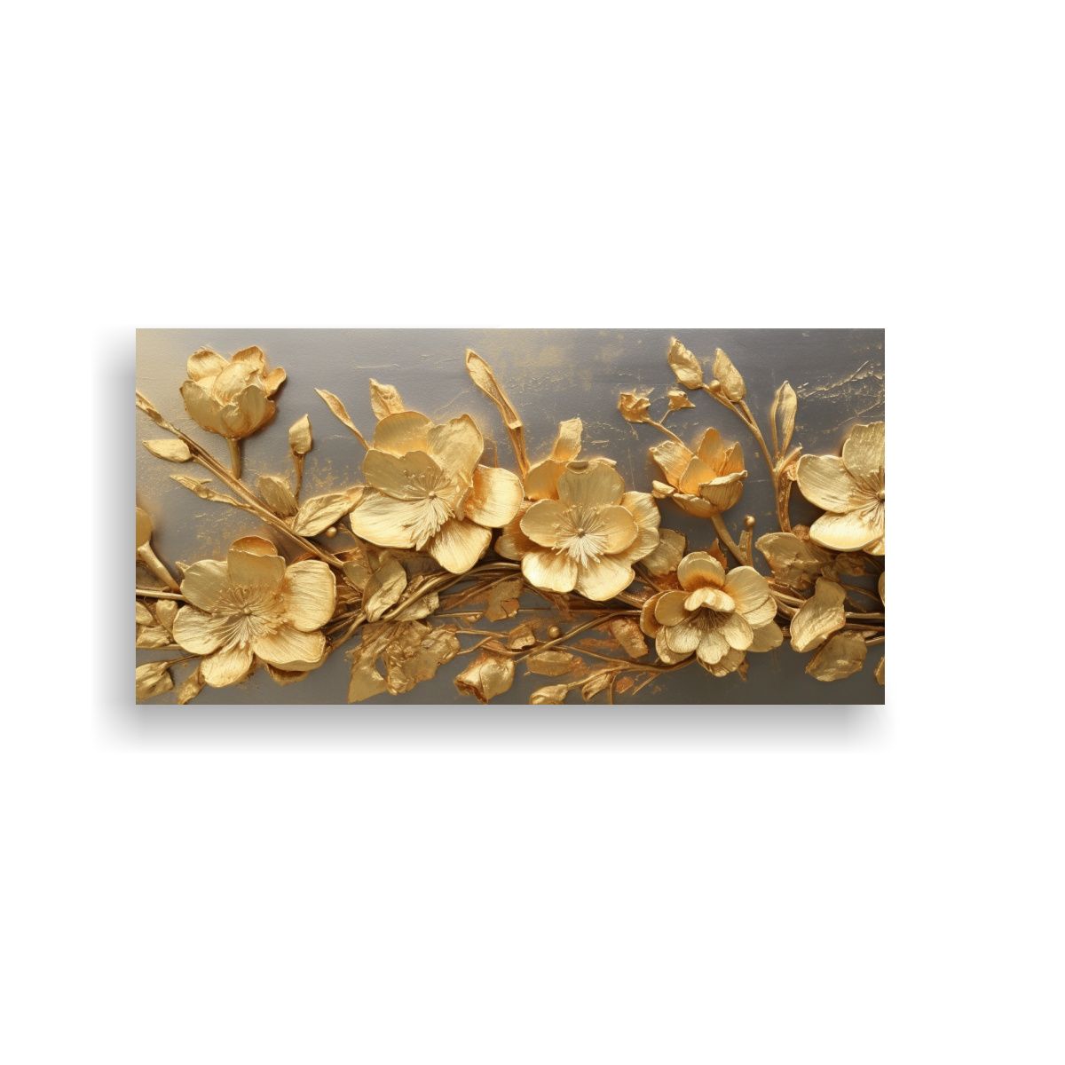 GENERICO - Cuadros Decorativos Embellecidos Con Hojas De Oro 60x30 Cm