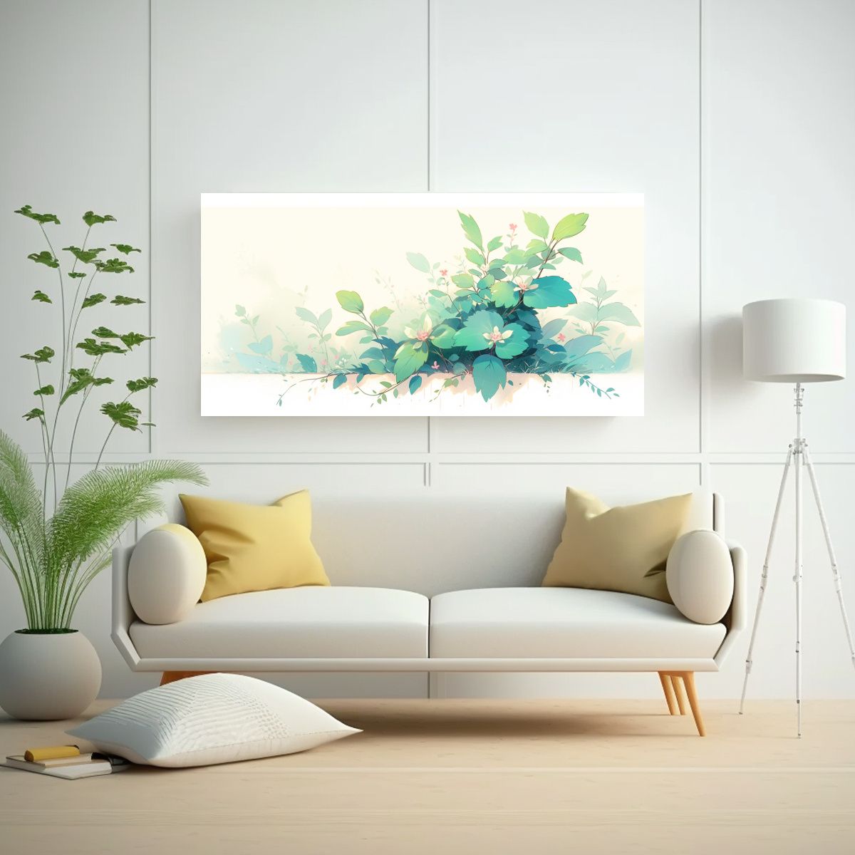 GENERICO - Lienzo Impreso Elegancia De Hierbas En Tonos 60x30 Cm