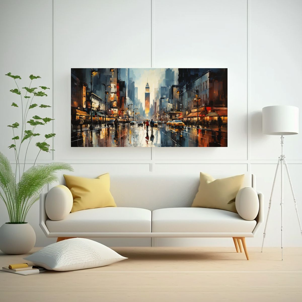 GENERICO - Cuadro Paisajístico De Times Square En Manhattan 60x30 Cm