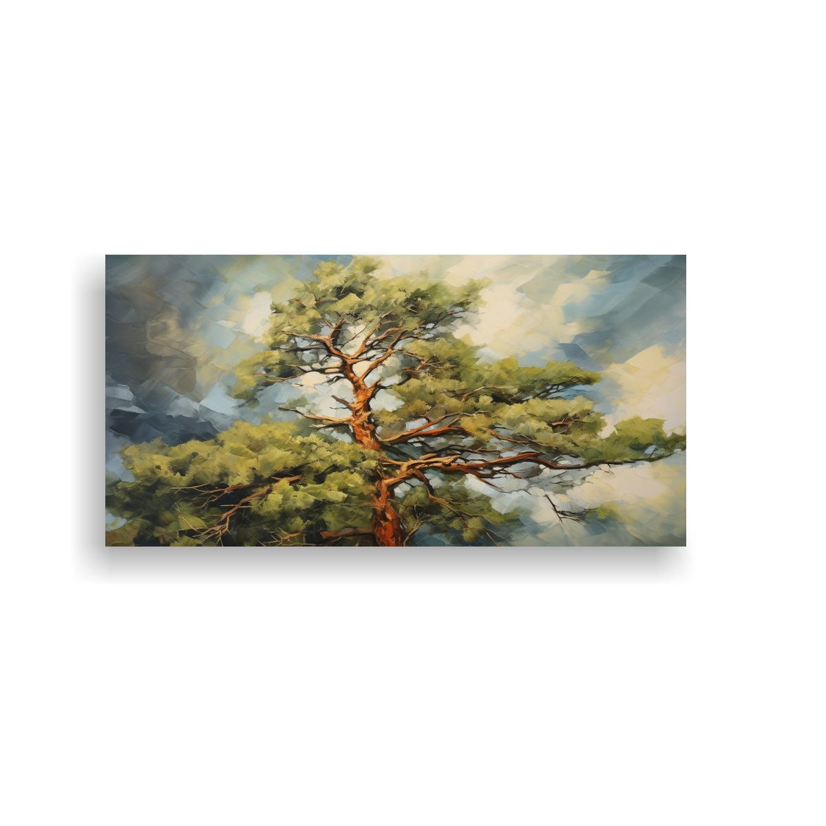 GENERICO - Pintura Abstracta De Pino Escocés En óleo De 80x40 Cm