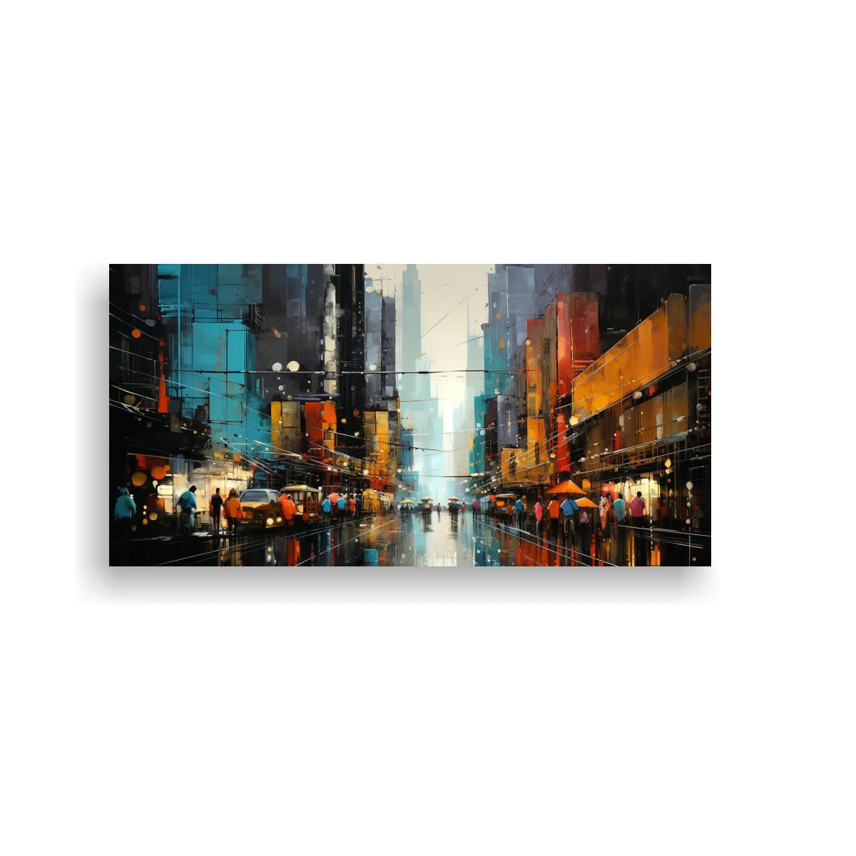 GENERICO - Pinturas Abstractas De Ciudades Inspiración 80x40 Cm