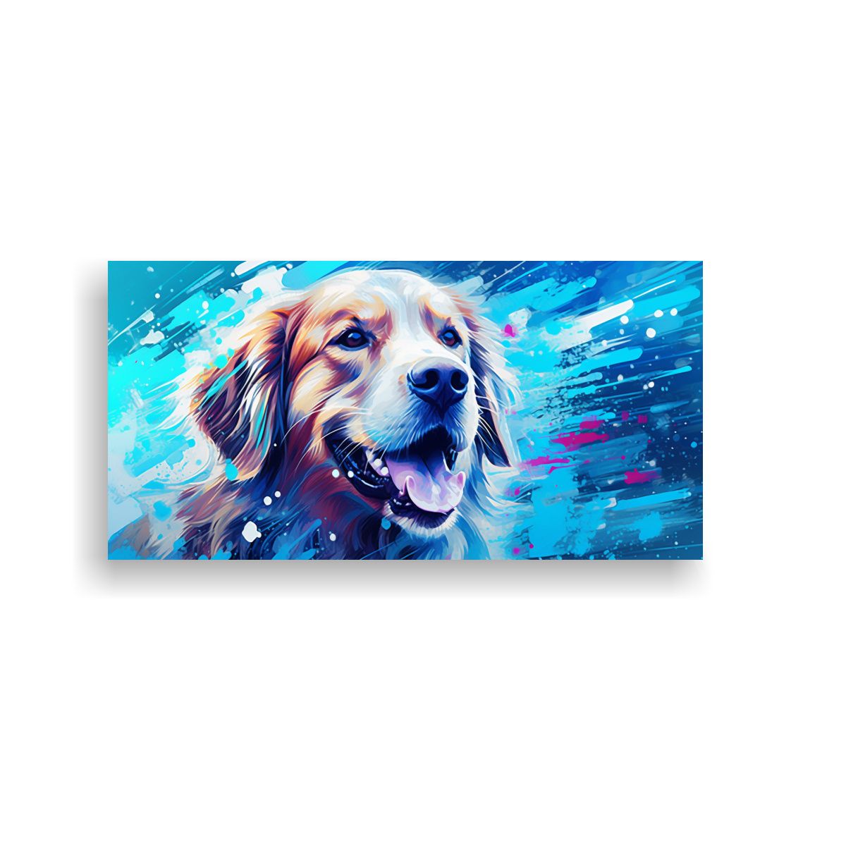 GENERICO - Cuadro Temática Creatividad Con Un Retriever En 100x50 Cm