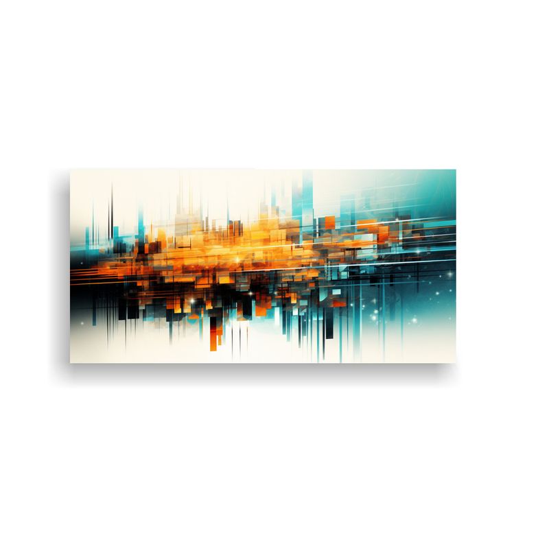 GENERICO - Impresión Digital Abstracta Futurista Estilo 80x40 Cm