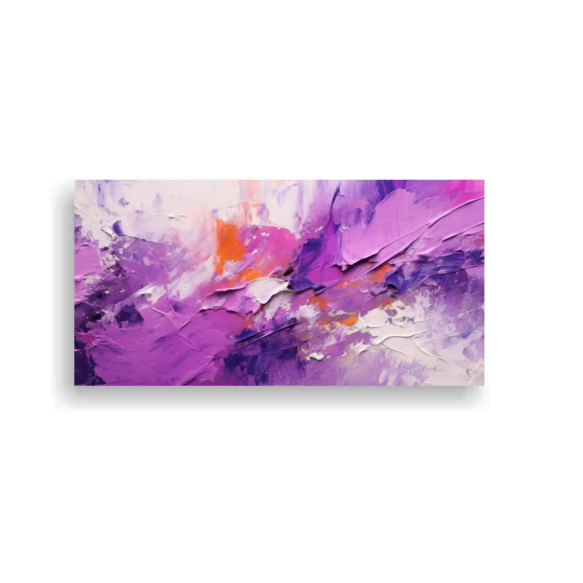 GENERICO - Pintura Abstracta Multicolor Con Textura Púrpura 100x50 Cm