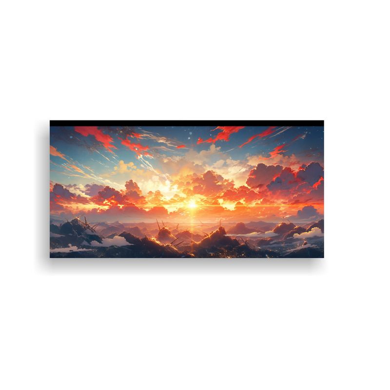 GENERICO - Pintura Abstracta De Amaneceres Y Atardeceres Con 60x30 Cm