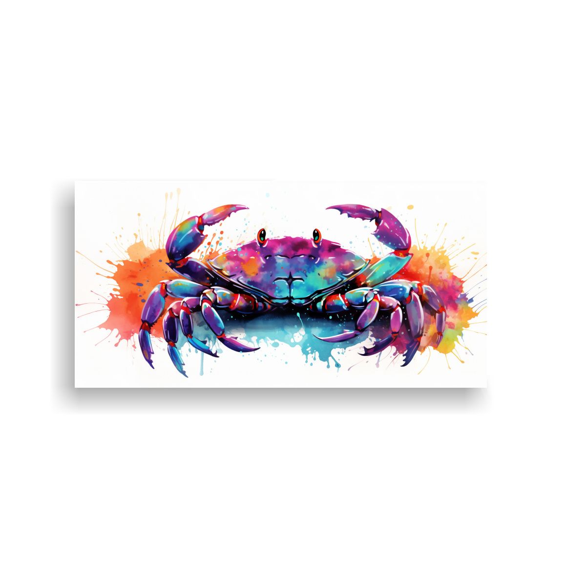 GENERICO - Arte Conceptual Cangrejo En Colores Prismáticos 80x40 Cm