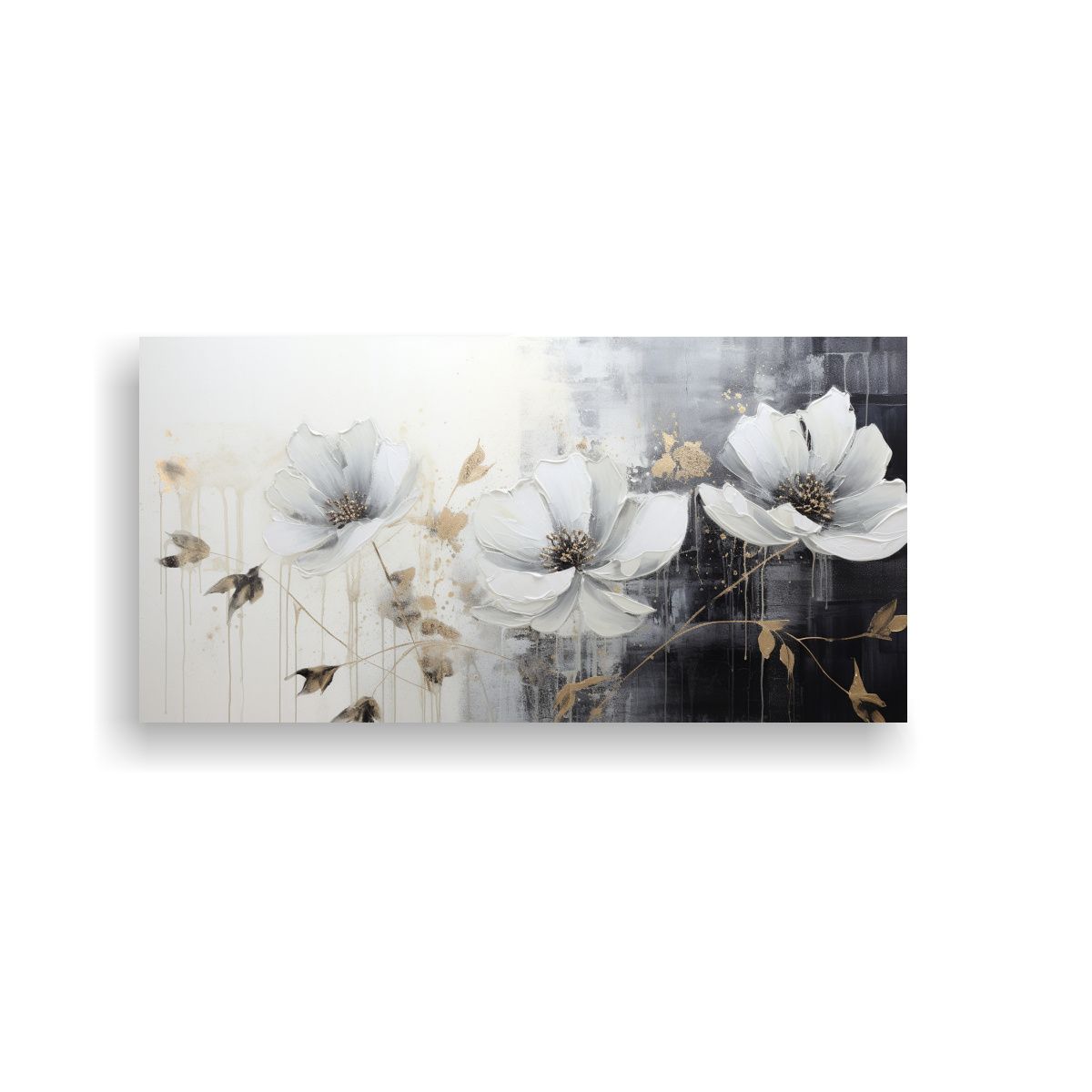 GENERICO - Lienzo Impreso Exuberantes Pintura De Flores 60x30 Cm