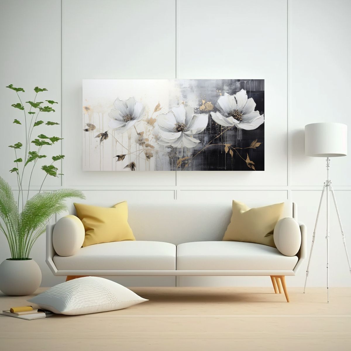 GENERICO - Lienzo Impreso Exuberantes Pintura De Flores 60x30 Cm