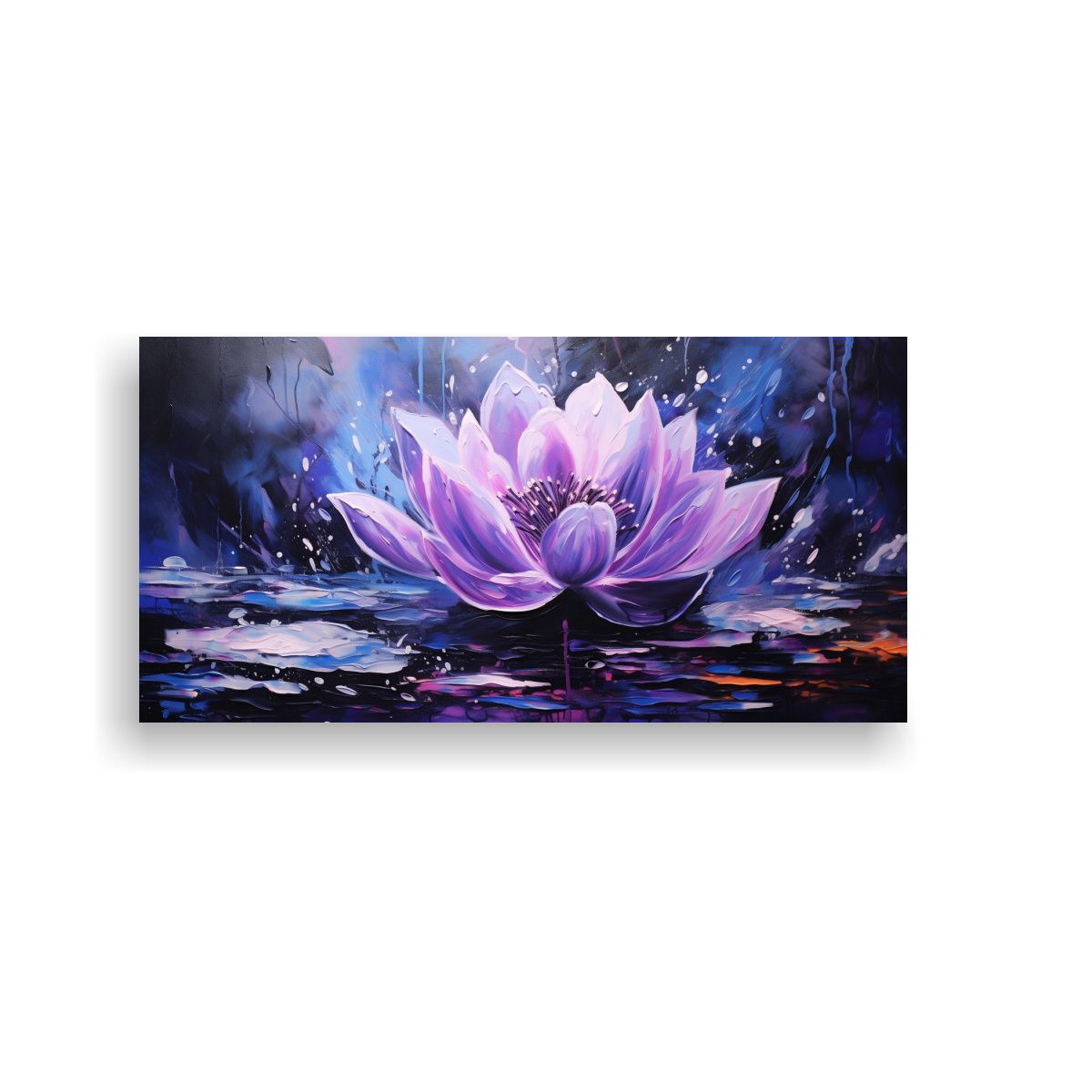 GENERICO - Pintura En Lienzo De Loto Negro Mágico En El 80x40 Cm