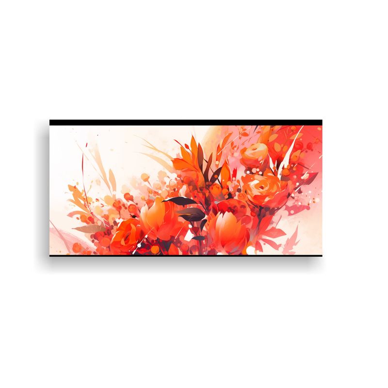GENERICO - Cuadro Fantasía Rojo Y Naranja En Estilo 80x40 Cm