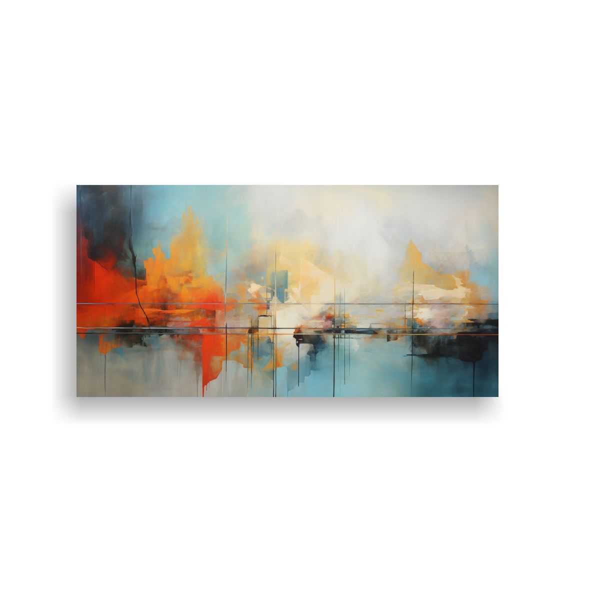 GENERICO - Cuadro Abstracto Con Impacto Visual Para Decorar 100x50 Cm