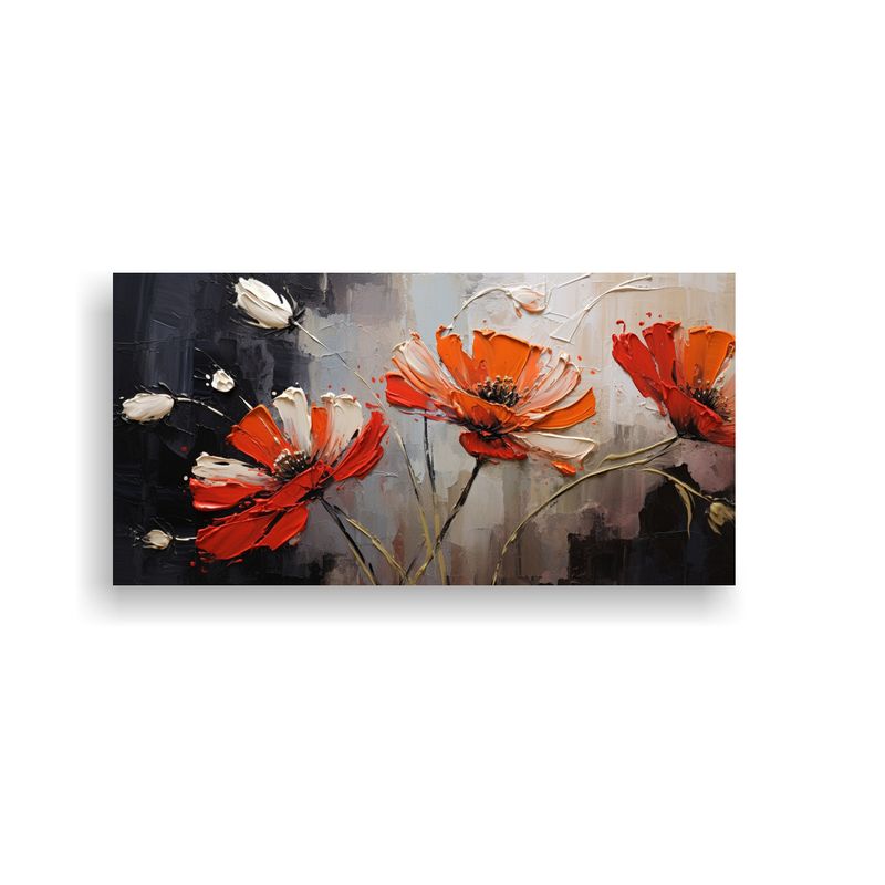 GENERICO - Pintura Floral En Lienzo Estilo Espectacular 60x30 Cm